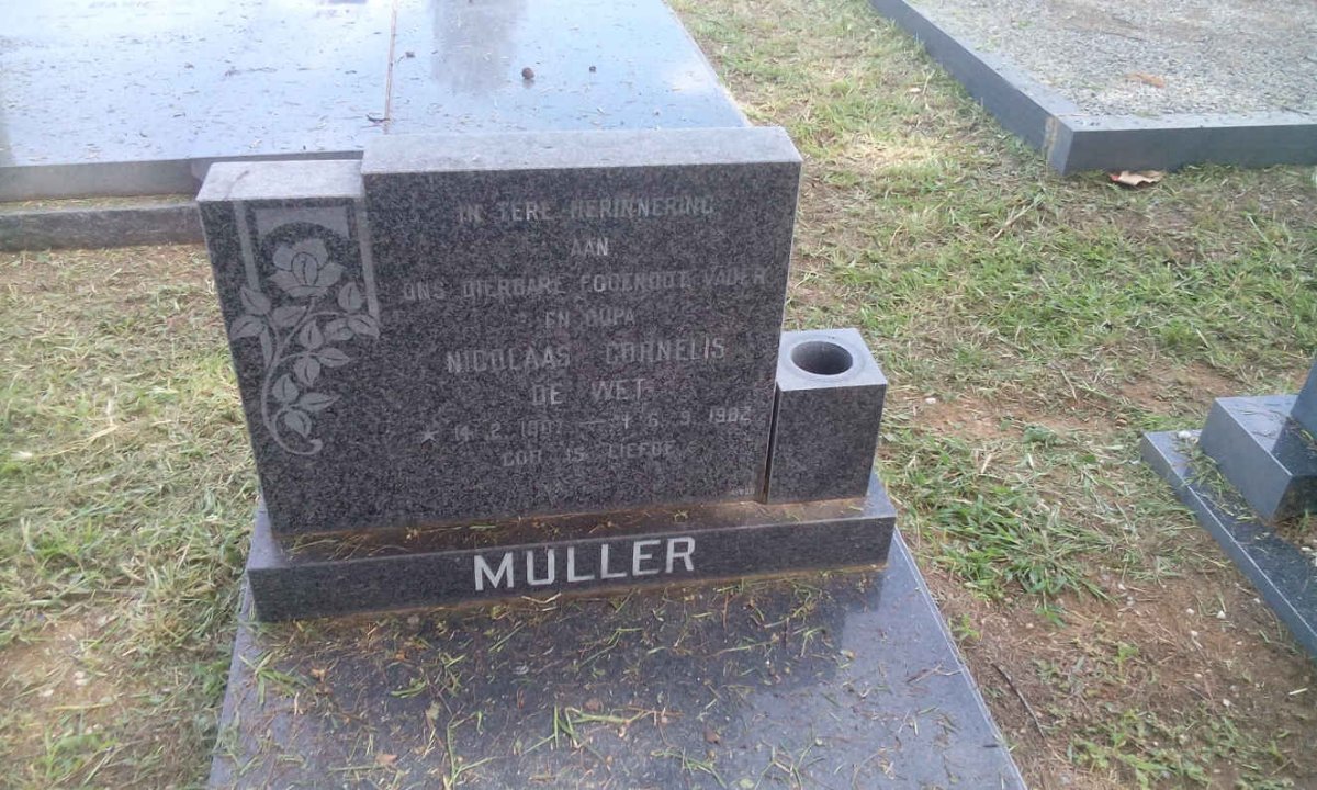 MULLER Nicolaas Cornelis De Wet 1907-1982