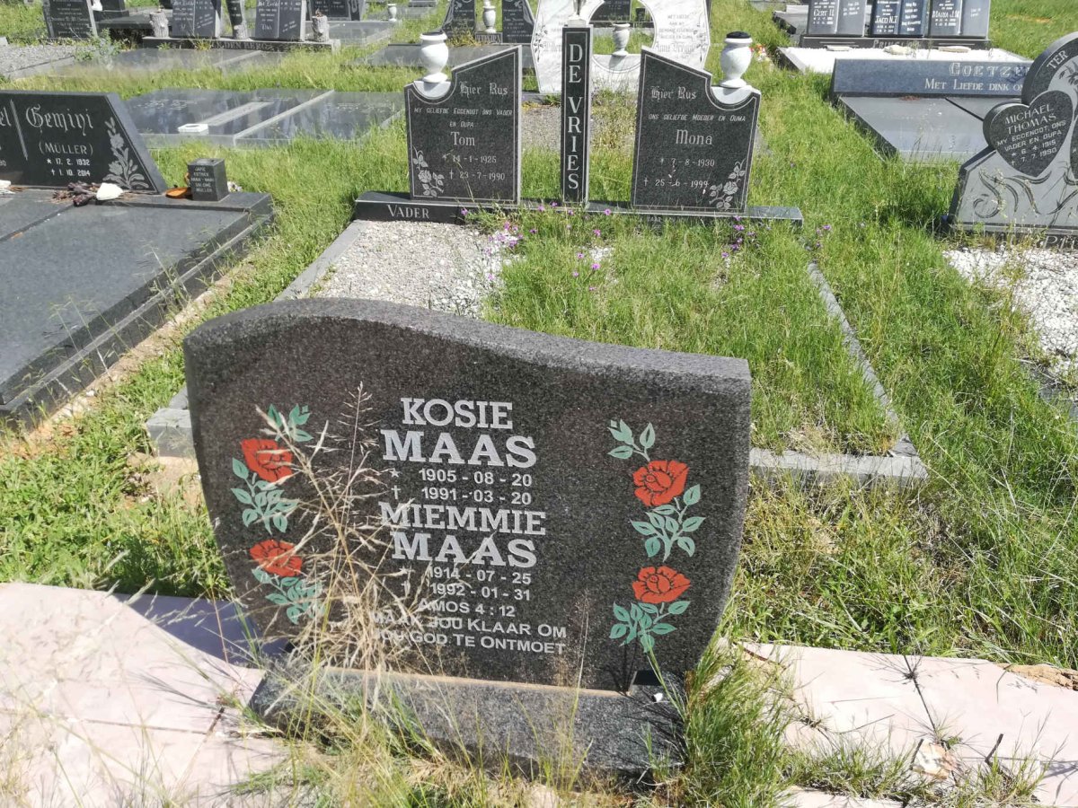 MAAS Kosie 1905-1991 &amp; Miemmie 1914-1992