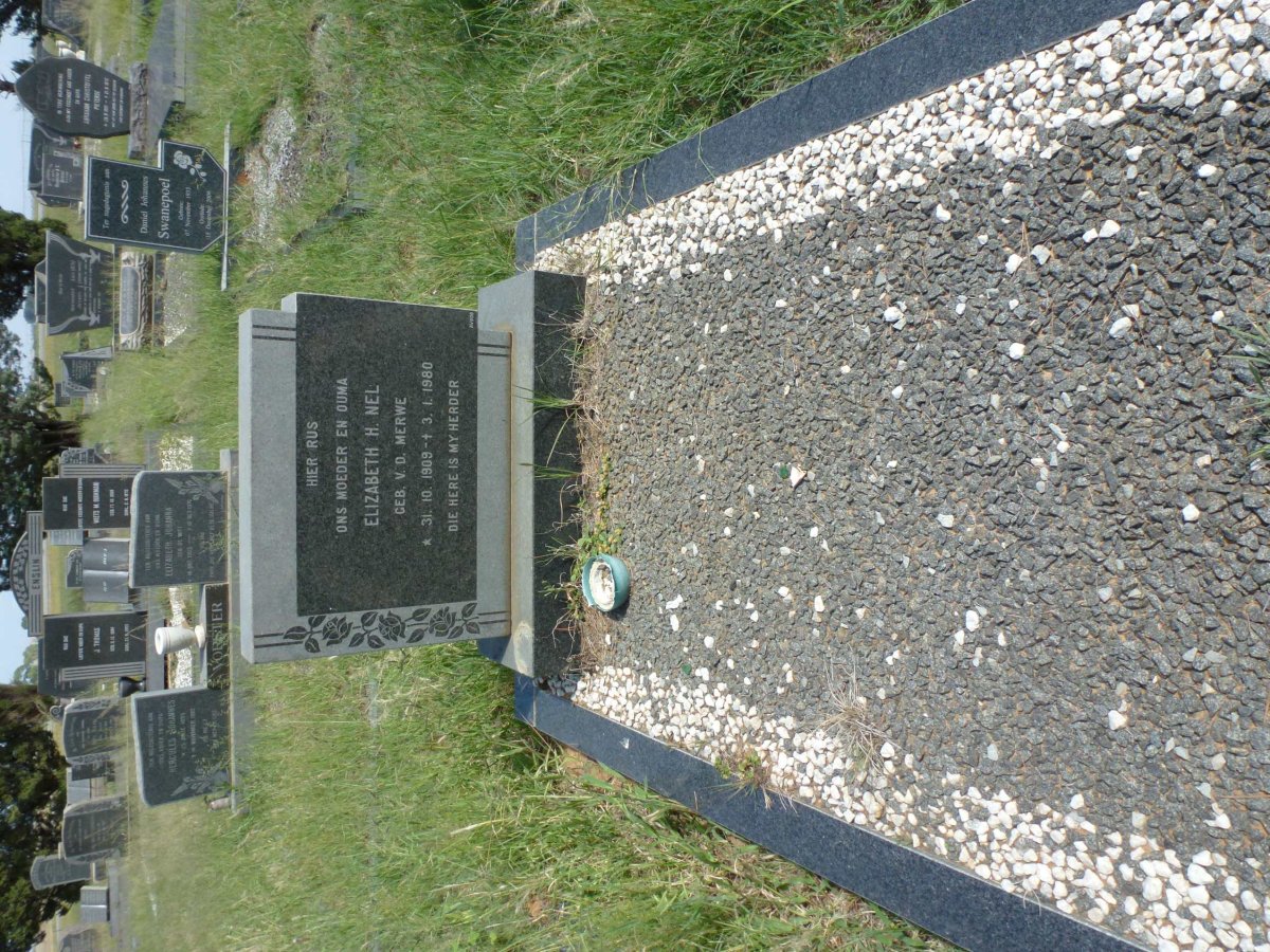 NEL Elizabeth H. nee V.D. MERWE 1909-1980