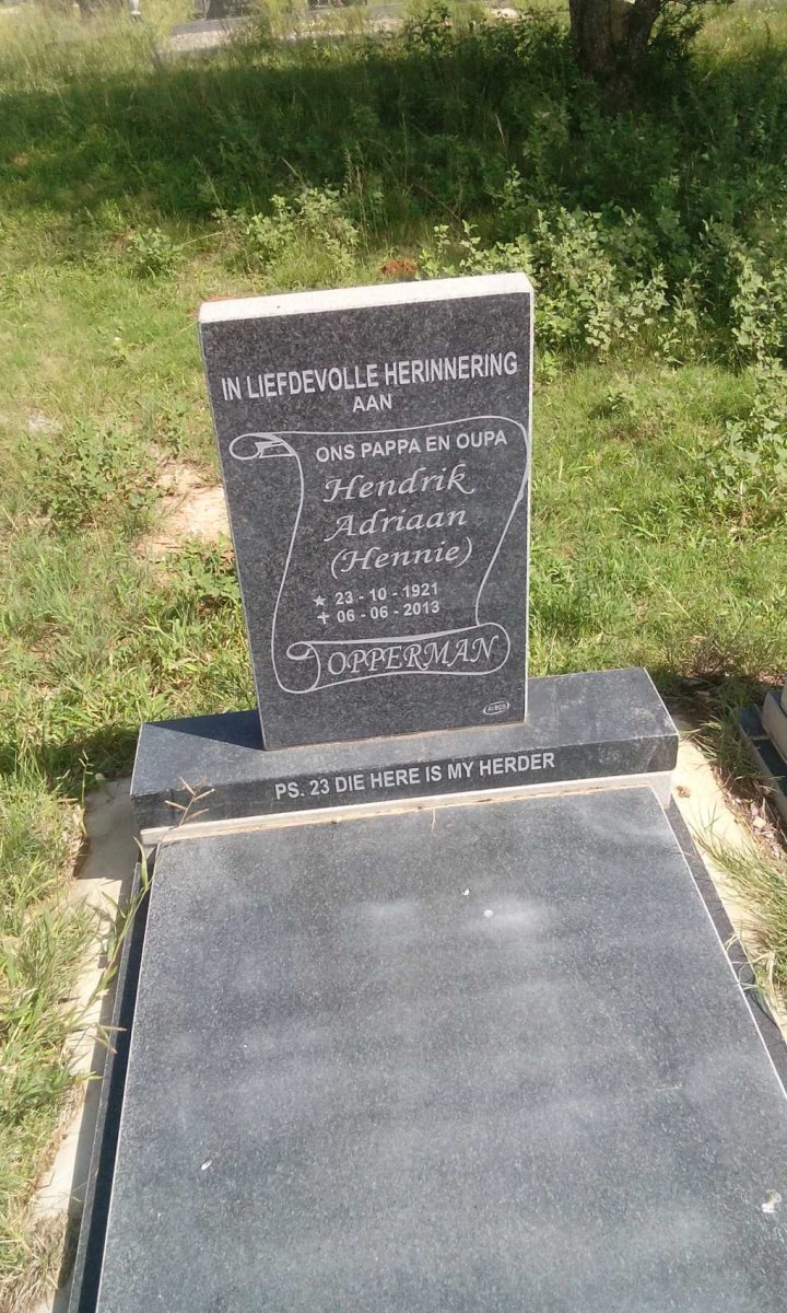 OPPERMAN Hendrik Adriaan 1921-2013