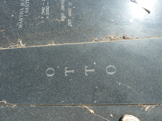OTTO Johannes Frederik Jacobus 1941- &amp; Martha Jeanette 1942-2000