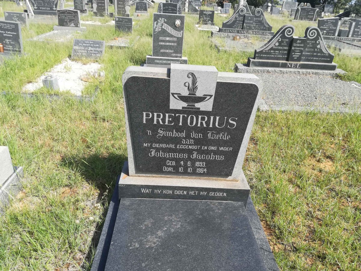 PRETORIUS Johannes Jacobus 1893-1964