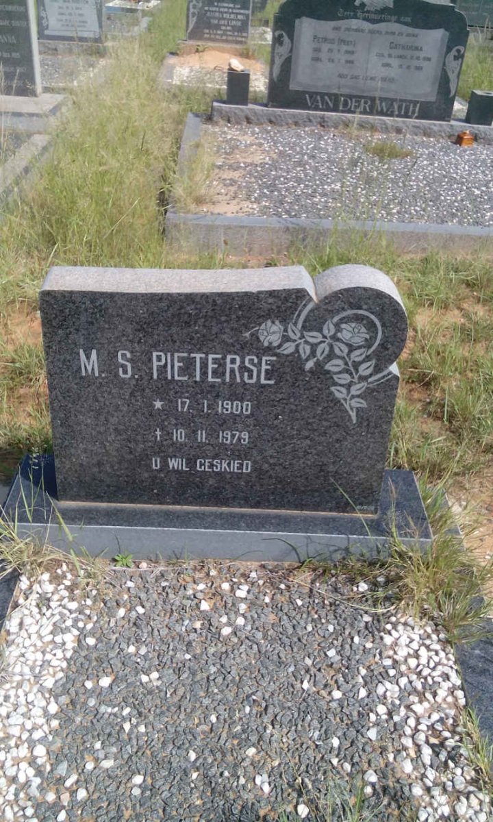 PIETERSE M.S. 1900-1979