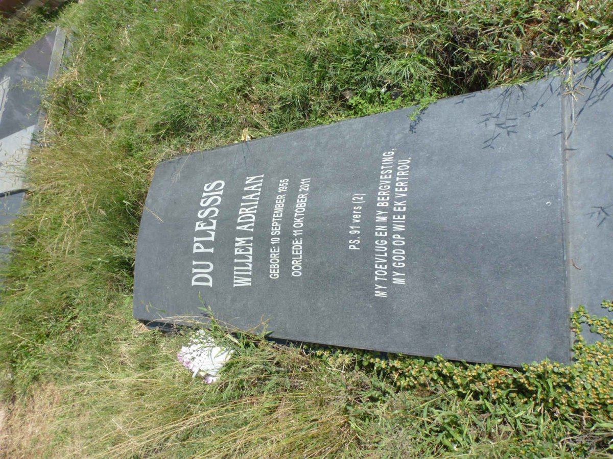 PLESSIS Willem Adriaan, du 1955-2011