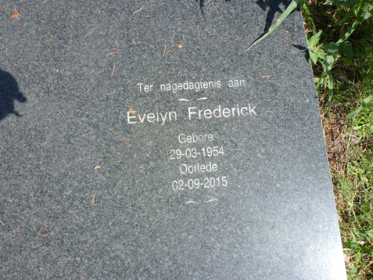PIETERS Francina Jacoba nee DU PLOOY 1954-2008 :: PIETERS Evelyn Frederick 1954-2015