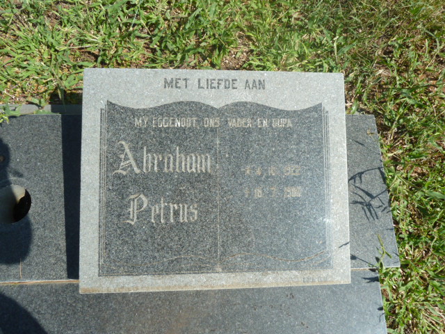 PLESSIS Abraham Petrus, du 1922-1986