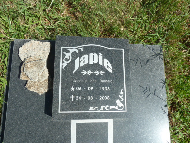 PIENAAR Jacobus nee BARNARD 1936-2008
