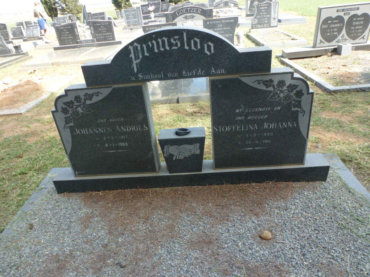 PRINSLOO Johannes Andries 1917-1983 &amp; Stoffelina Johanna 1920-1981