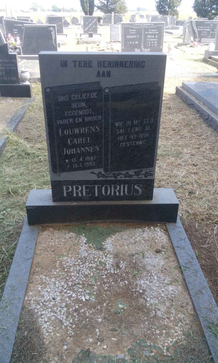 PRETORIUS Louwrens Carel Johannes 1947-1983