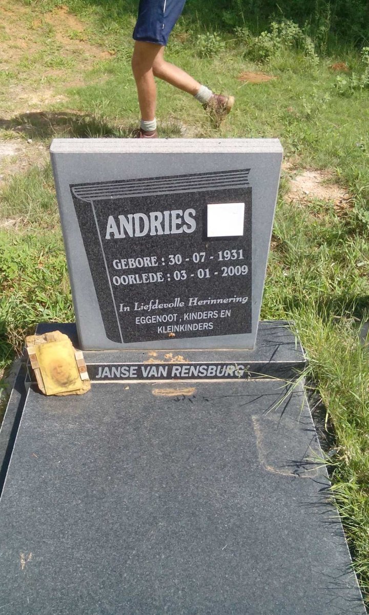 RENSBURG Andries, Janse van 1931-2009