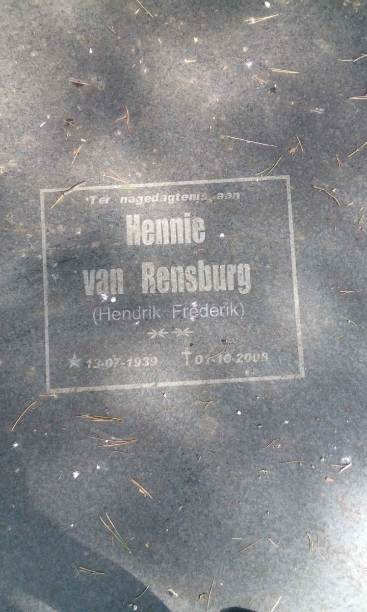 RENSBURG Hendrik Frederik, van 1939-2008