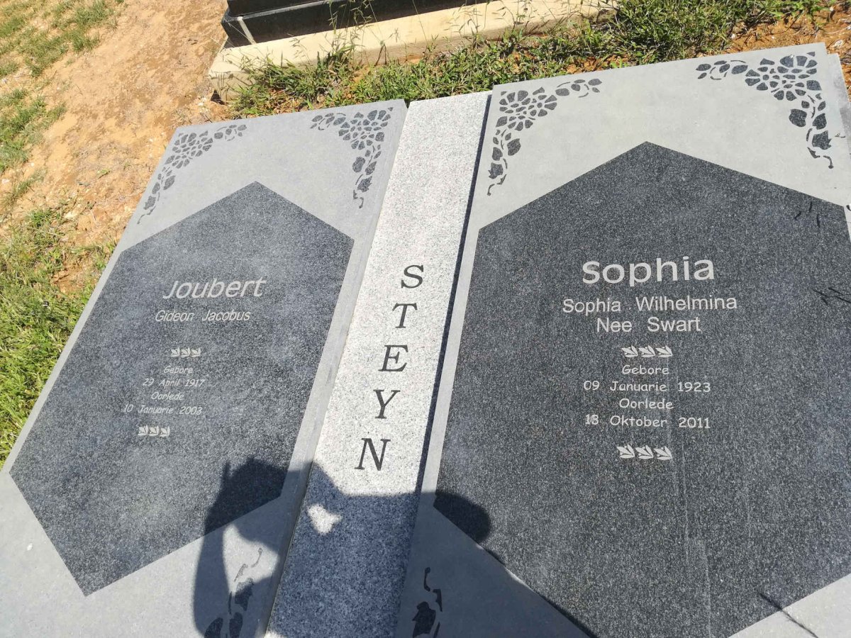 STEYN Gideon Jacobus 1917-2003 &amp; Sophia Wilhelmina SWART 1923-2011