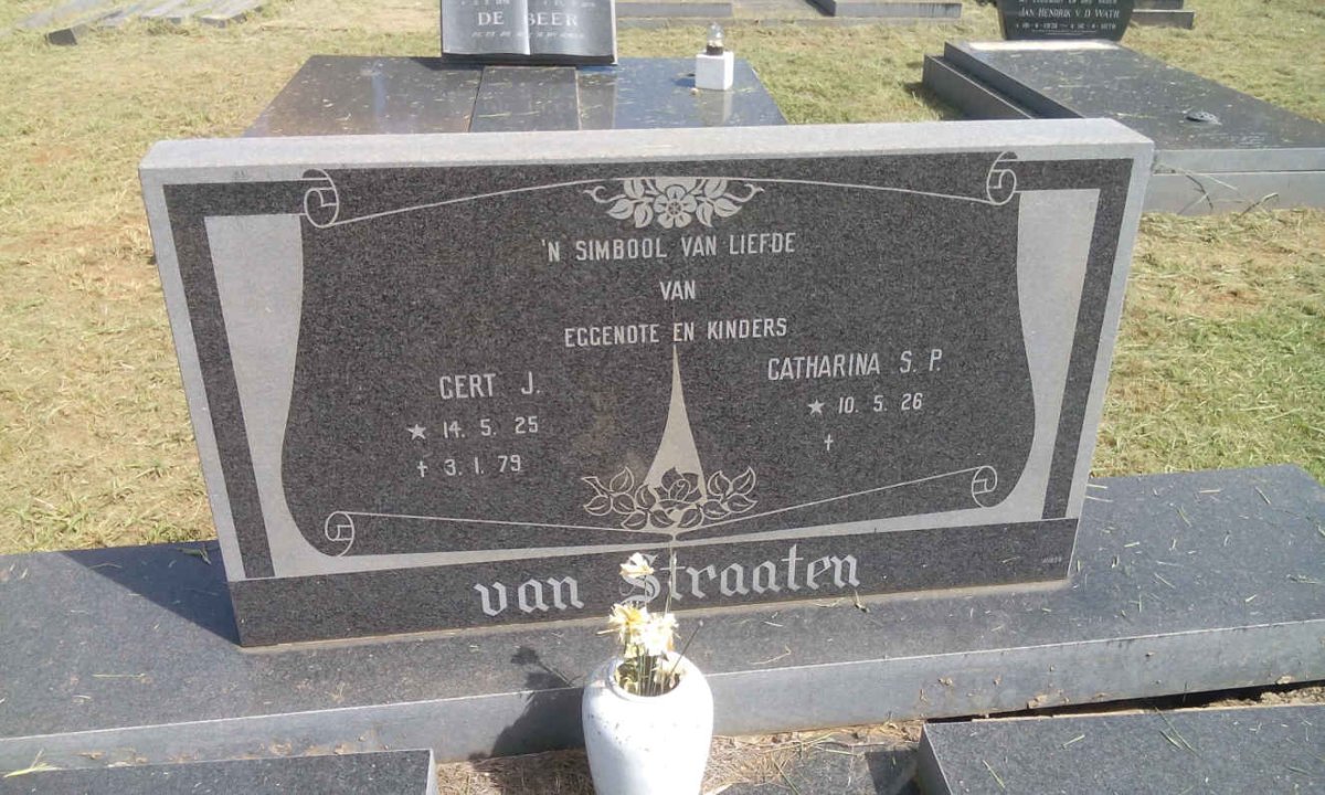 STRAATEN Gert J., van 1925-1979 &amp; Catharina S.P. 1926-