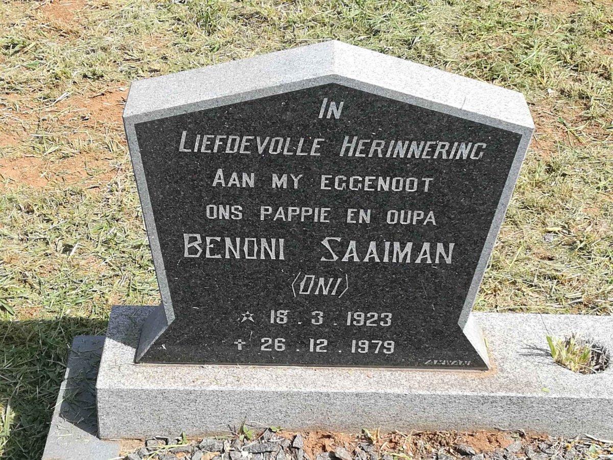 SAAIMAN Benoni 1925-1979