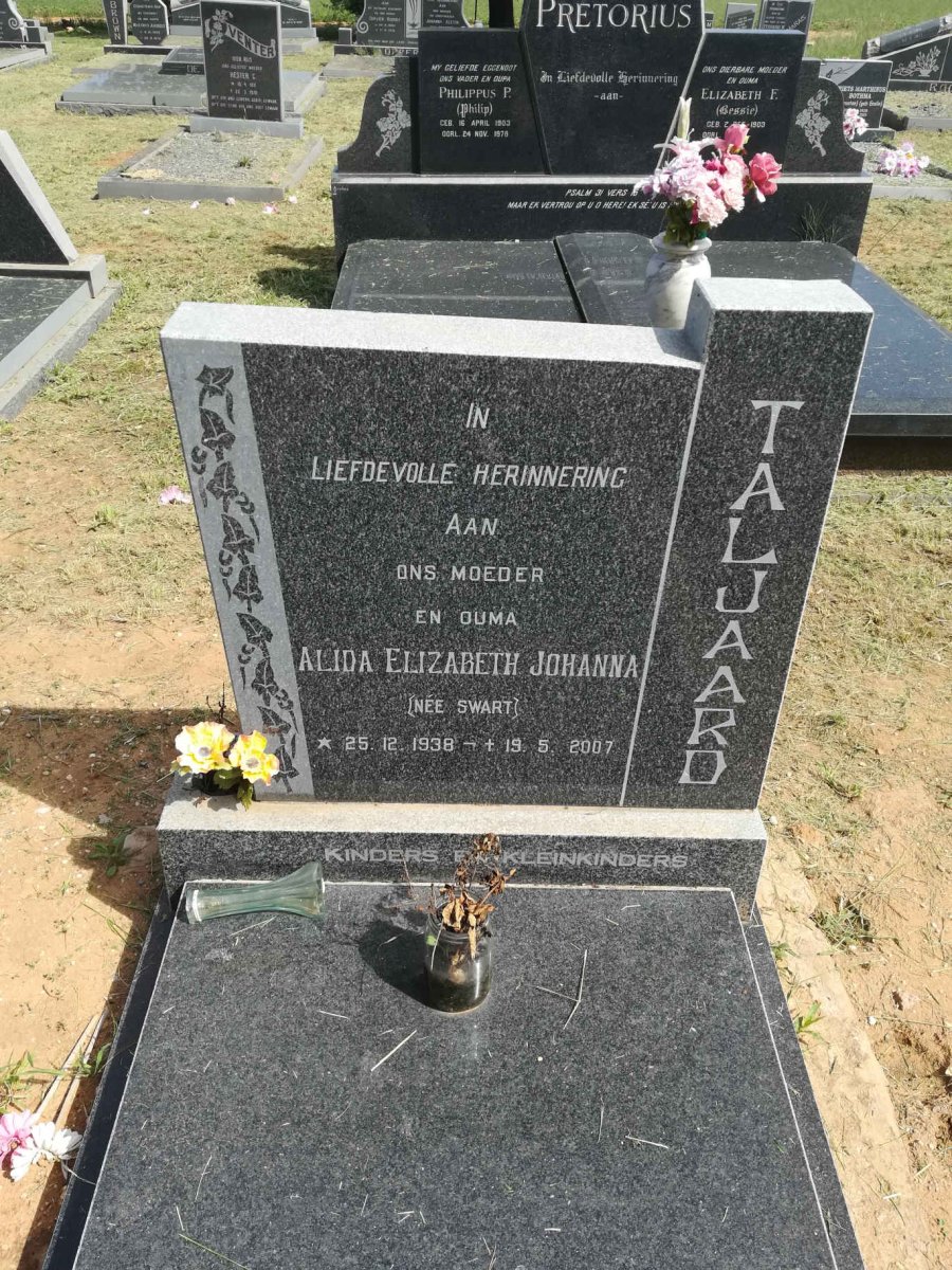 TALJAARD Alida Elizabeth Johanna nee SWART 1938-2007