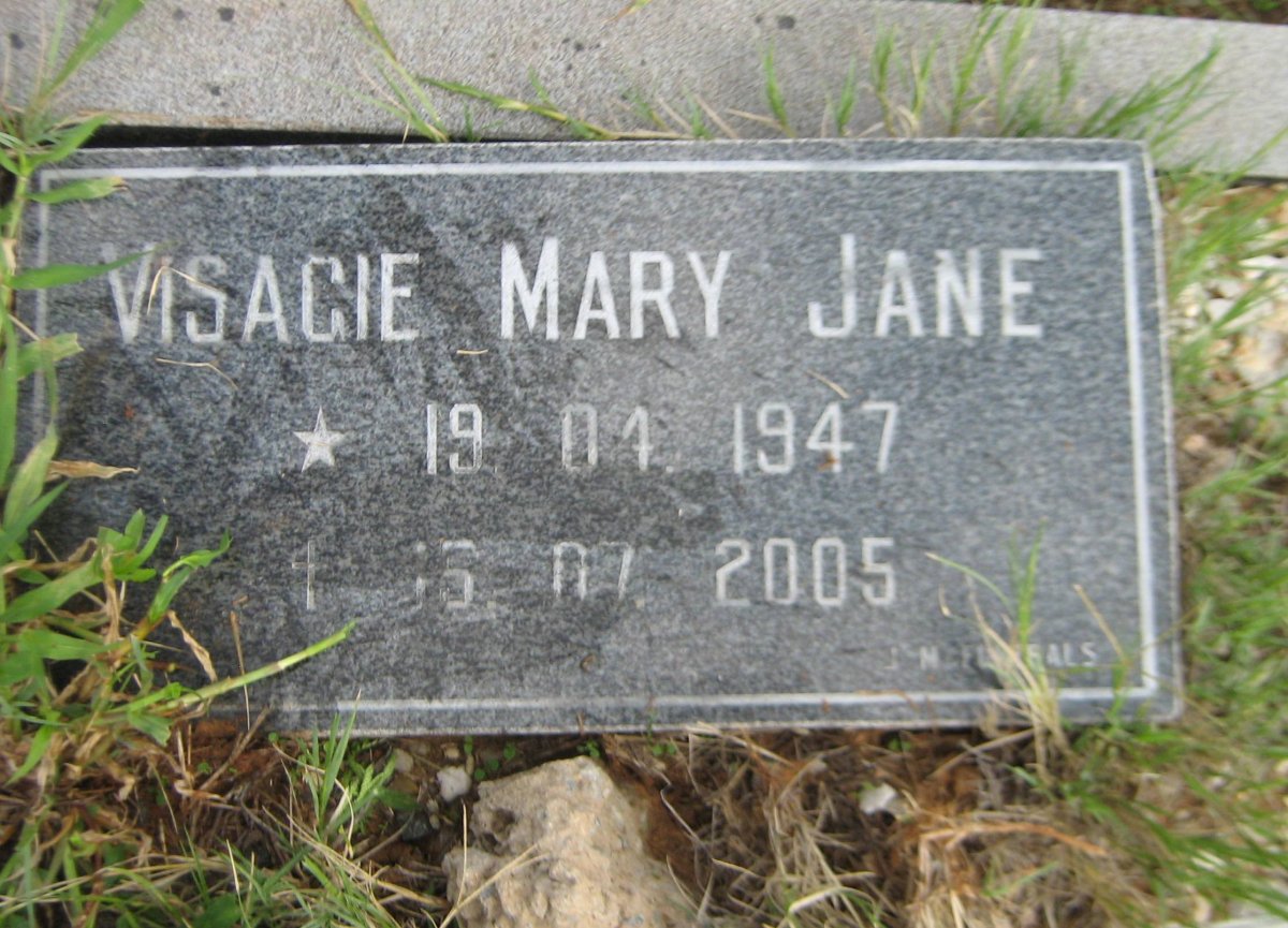 VISAGIE Mary Jane 1947-2005