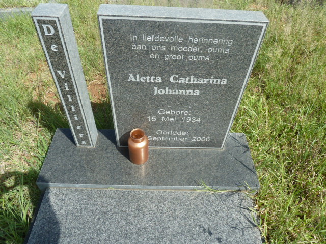 VILLIERS Aletta Catharina Johanna, de 1934-2006