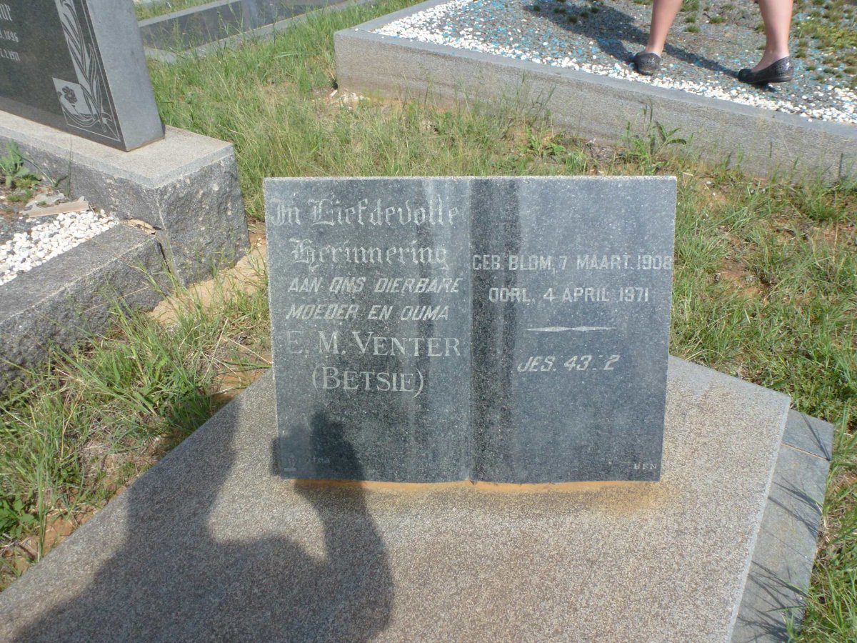 VENTER E.M. nee BLOM 1908-1971