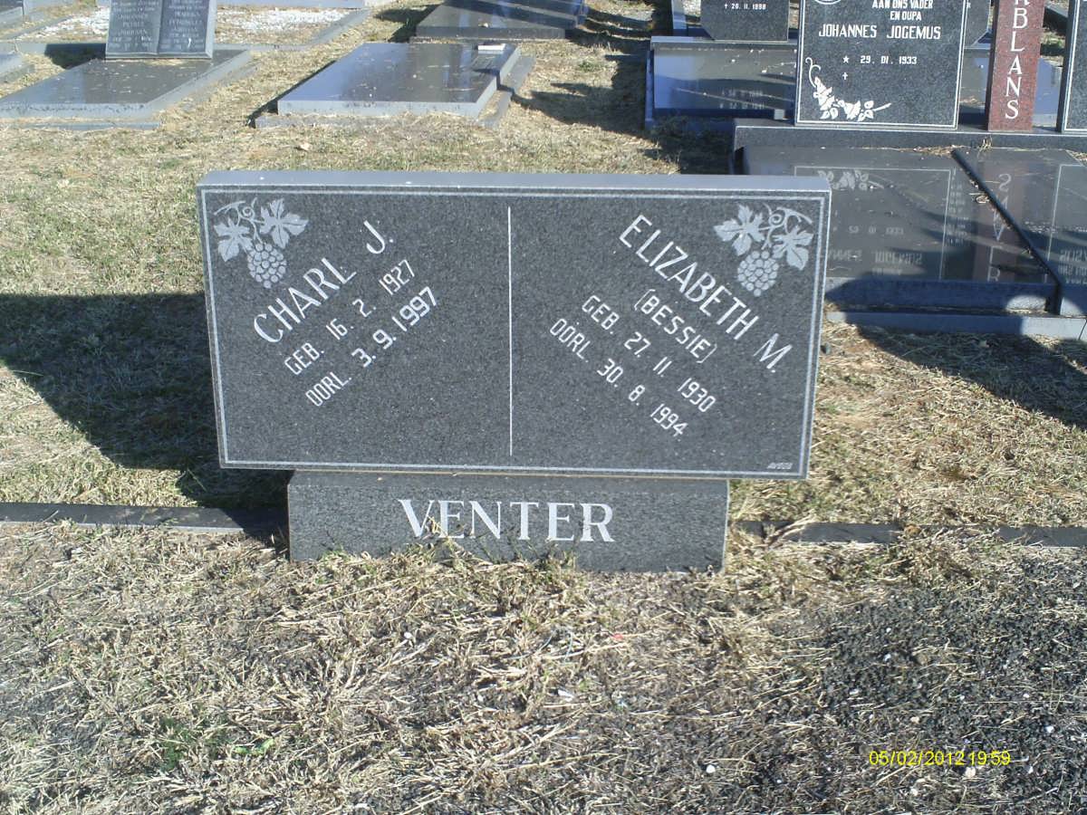 VENTER Charl J. 1927-1997 &amp; Elizabeth M. 1930-1994