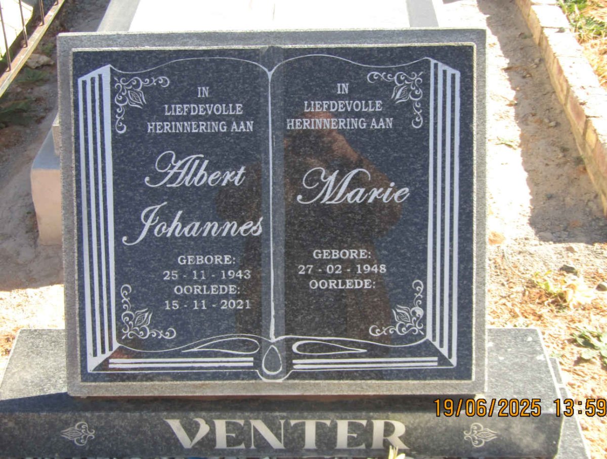 VENTER Albert Johannes 1943-2021 & Marie 1948-