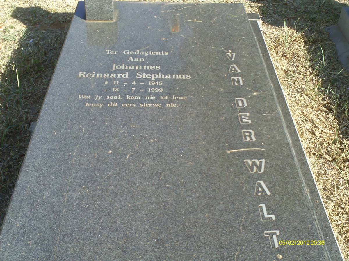 WALT Johannes Reinaard Stephanus, van der 1945-1999