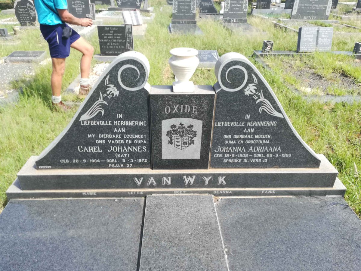 WYK Carel Johannes, van 1904-1972 &amp; Johanna Adriaana 1908-1988