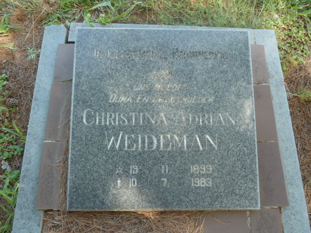 WEIDEMAN Christina Adriana 1899-1983