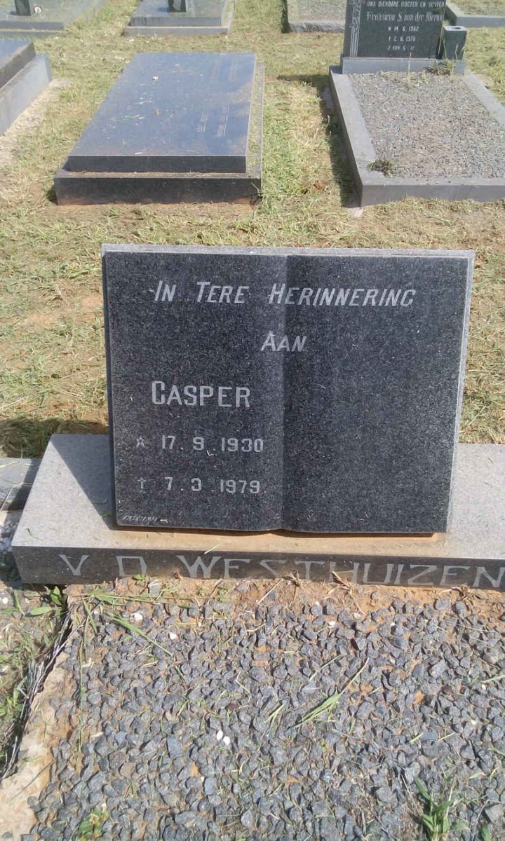 WESTHUIZEN Casper, v.d. 1930-1979