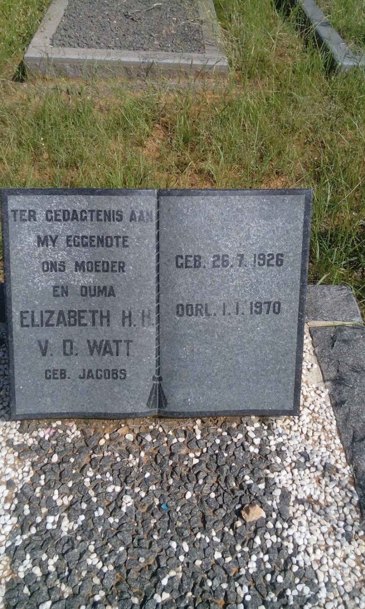 WATT Elizabeth H.H., v.d. nee JACOBS 1926-1970