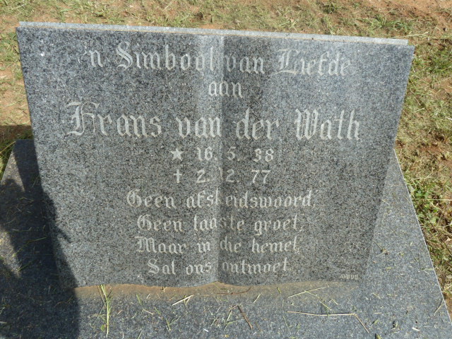 WATH Frans, van der 1938-1977