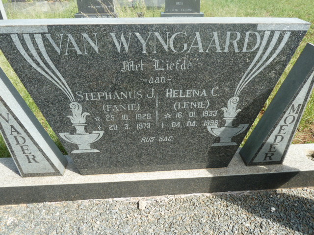 WYNGAARD Stephanus J., van 1928-1973 &amp; Helena C. 1933-1996