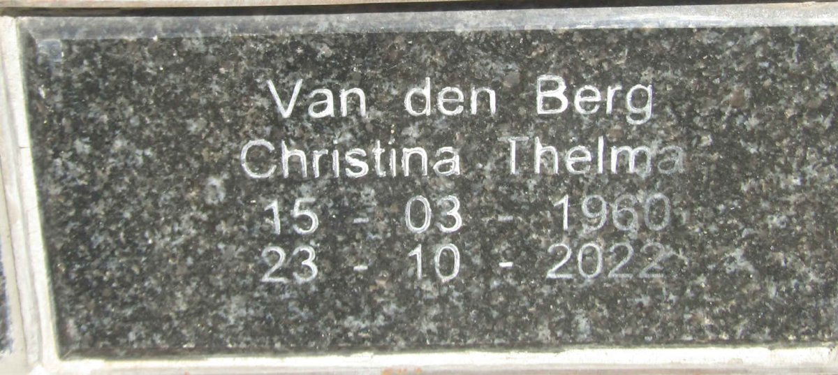 BERG Christina Thelma, van den 1960-2022