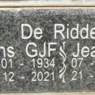 RIDDER G.J.F., de 1934-2021 & Jeanne 1937-2016