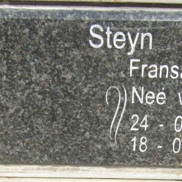 STEYN J.F. nee V. RENSBURG 1956-2021