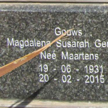 GOUWS Magdalena Susarah Gertruida nee MAARTENS 1931-2015