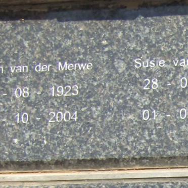 MERWE Kanon, van der 1923-2004 & Susie 1924-2013