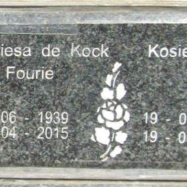 KOCK Kosie, de 1926-2021 & Andriesa FOURIE 1939-2015