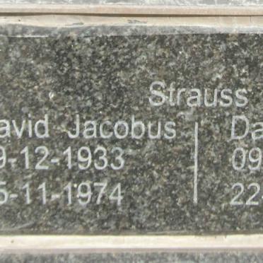 STRAUSS David Jacobus 1933-1974 & Daniela Maria 1932-2020