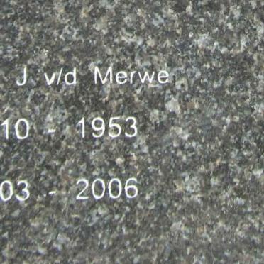 MERWE Willem J., v.d. 1953-2006