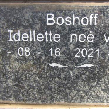 BOSHOFF Idellette nee V. ZYL 1962-2021