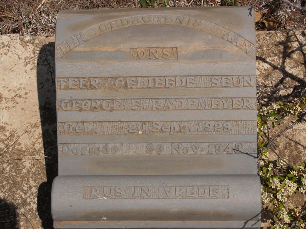 RADEMEYER George F. 1929-1943