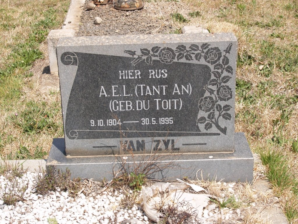 ZYL A.E.L., van nee DU TOIT 1904-1995