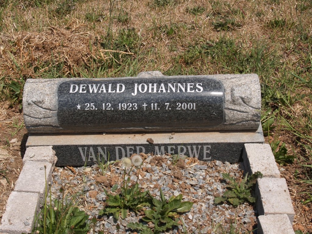MERWE Dewald Johannes, van der 1923-2001