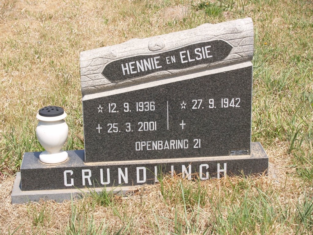 GRUNDLINGH Hennie 1936-2001 &amp; Elsie 1942-