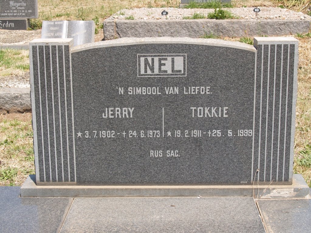 NEL Jerry 1902-1973 &amp; Tokkie 1911-1999