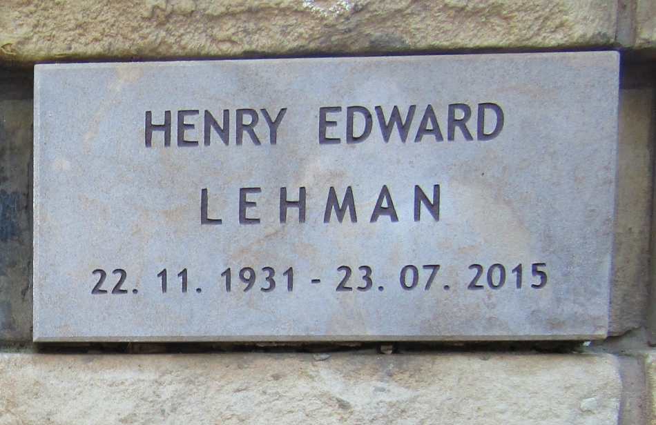 LEHMAN Henry Edward 1931-2015