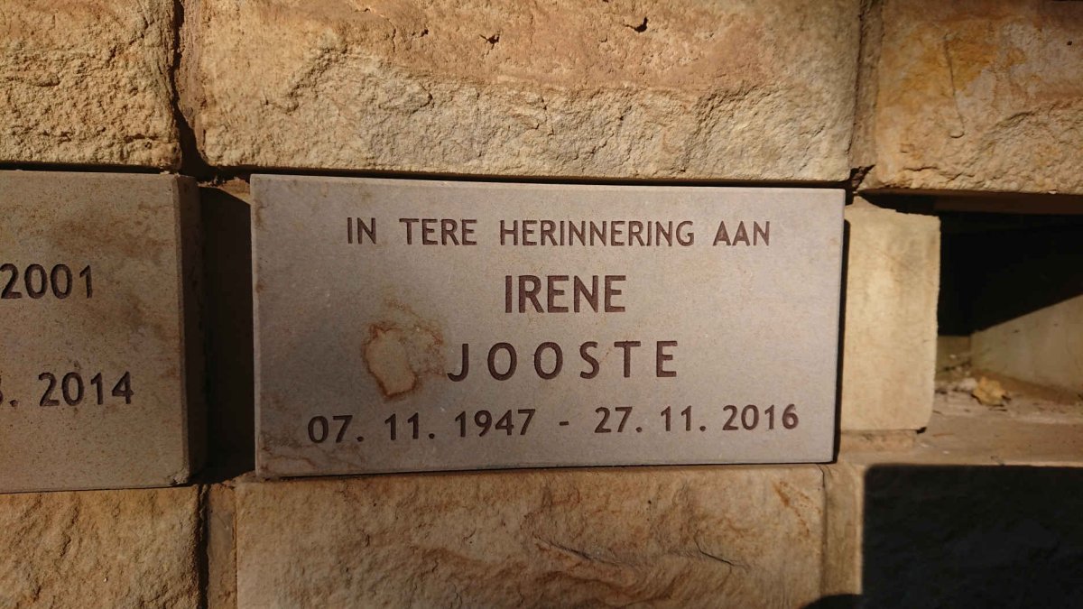 JOOSTE Irene 1947-2016