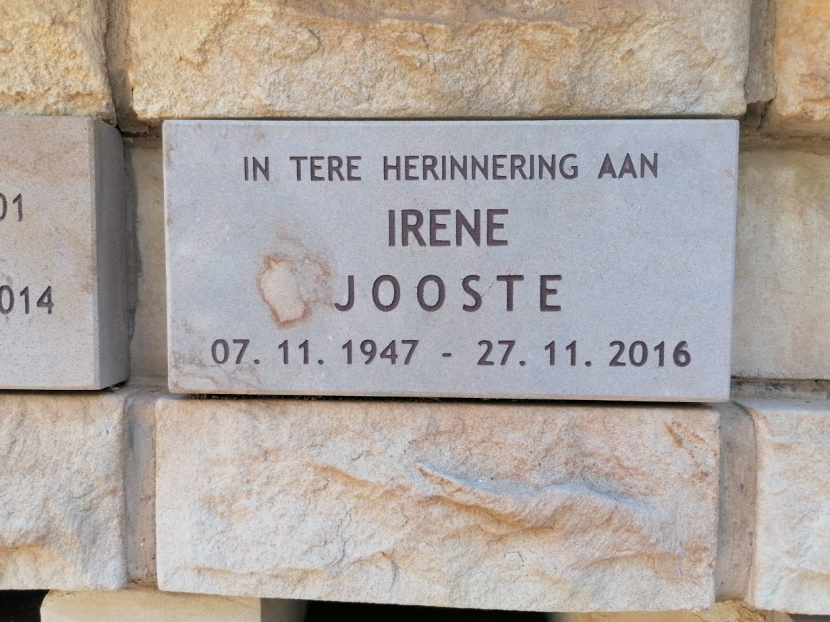 JOOSTE Irene 1947-2016