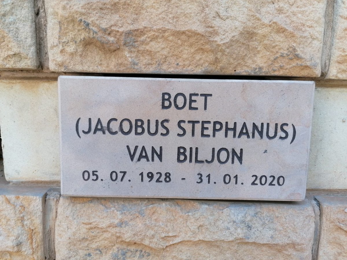 BILJON Jacobus Stephanus, van 1928-2020