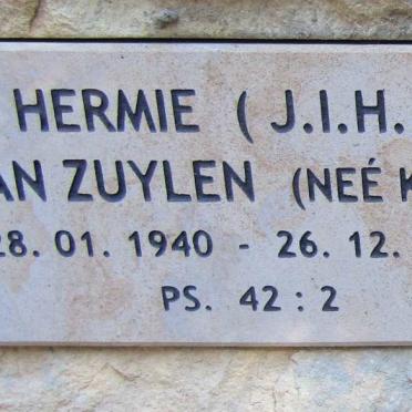 ZUYLEN J.I.H., van nee KEMP 1940-2019